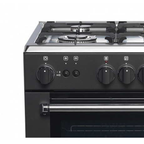 LA GERMANIA AMN6640GNET Κουζίνα Αερίου με Αέρα και Grill 60cm Μαύρο Ματ